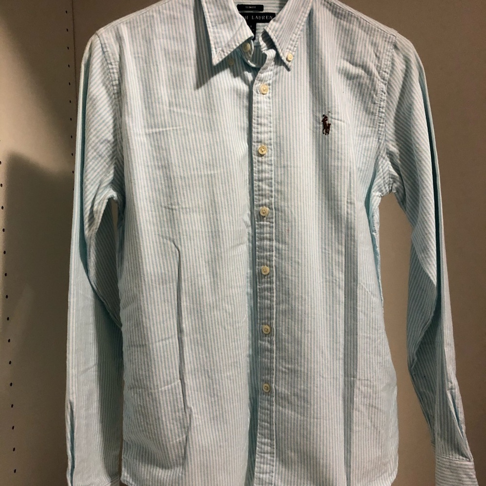 Striped long sleeve button down